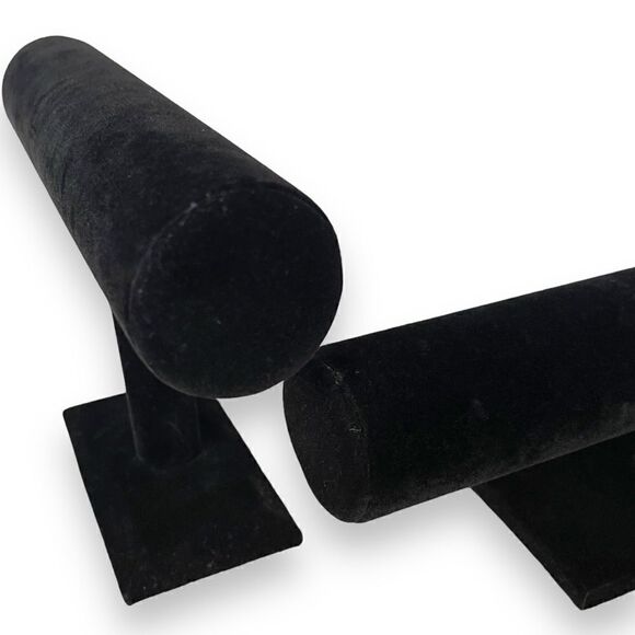 Black Velvet T-Bar Bracelet Jewelry Display Stand Set of 2 - Picture 11 of 15